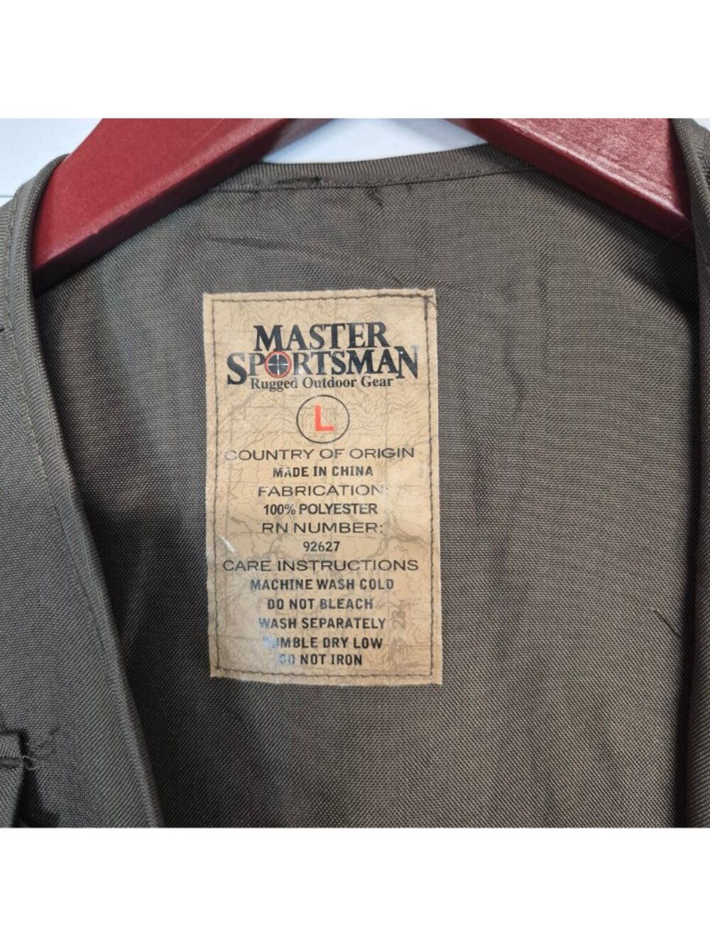 Master Sportsman Mens Outdoor Fishing Vest Size L With Multiple Pockets & Zipper - Picture 8 of 9
